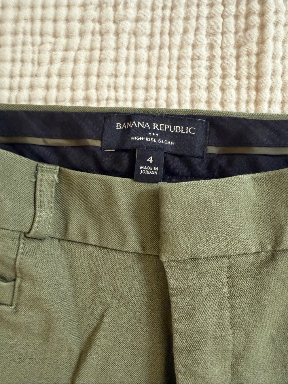Banana Republic Olive Green High-Rise Sloan Chinos